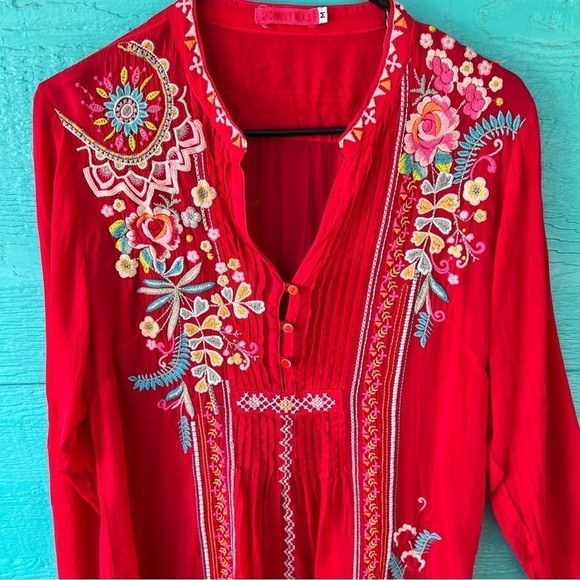 JOHNNY WAS PEASANT EMBROIDERED FLOWY DRESS SIZE SMALL - Picture 4 of 7